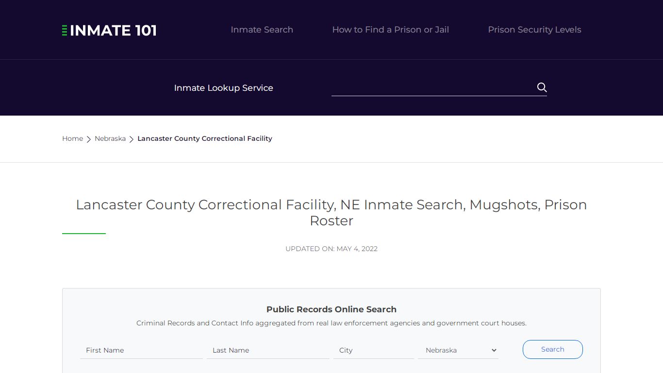 Lancaster County Correctional Facility, NE Inmate Search ...