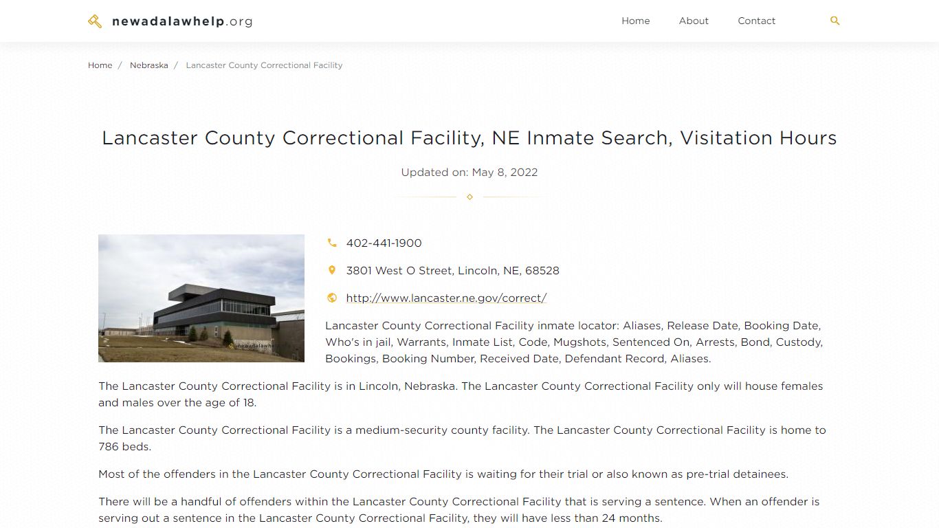 Lancaster County Correctional Facility, NE Inmate Search ...